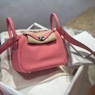 愛馬仕hermes mini lindy唇膏粉 swift皮 銀扣 Y刻