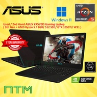 #1364 Used / second hand/ Budget Asus TUF Gaming laptop  YX570D AMD R5 8GB 512GB SSD GTX1050 W11 1 Y