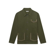 [MOO 9/25] Classic Pinstripe Jacket เสื้อแจ็กเก็ตแขนยาว ผ้า Pinstripe แต่งคอปก กระเป๋าหน้า 3 ใบ กุ๊น