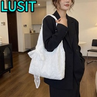 LUSIT Korean Style Tote Bag, Lightweight Versatile Floral Print Lace Handbag, YK2 With Silk Scarf Ca