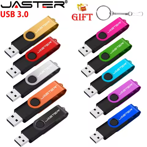 Rotatable USB 3.0 Flash Drive 128GB Free Chain Memory Stick 64GB 32GB Wedding Gift Pen Drive 16G 8G 