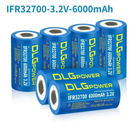 DLGPOWER 3.2V 6000mAh Battery 32700 6000mAh LiFePO4 Rechargeable Battery Cell 5C Discharged Battery 