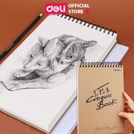 Sổ vẽ phác thảo siêu dày 40/ 60 trang Deli - Giấy định lượng 110gsm / 160gsm - Gáy lò xo - Khổ dọc A