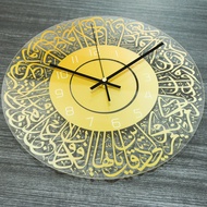 30cm Khat 3D Acrylic Ayat Qursi AL-Quran Wall Clock Decor Kaligrafi Khat Kufi Hiasan Dinding Islamic