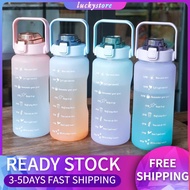 Water Bottle 2000ml Botol Air BPA Free Water Bottle 2L Sport Bottle Gradient Color 2L Botol Air