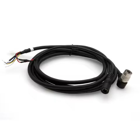 Hr10A-7P-6S 6 Pin core pipe bend to 2.1 mm female DC Power Cable Hirose Industrial Camera Connector 