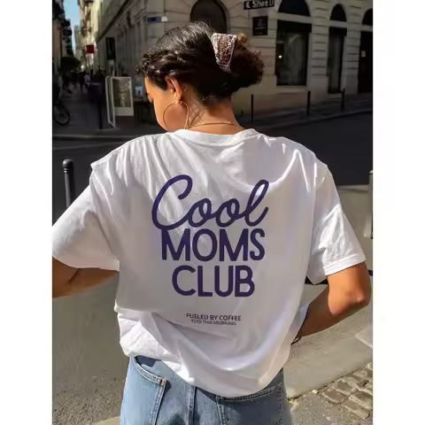 Cool Moms Club Tshirt, Fueled by Coffee Tee, Funny Mom Top, Coffee Lover Mum Shirt