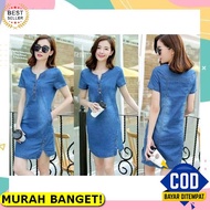 KATUN Korean Women's Denim Dress Mx Camelia Denim Jc Modern Women's Long Dress Mx Dress Cotton Denim