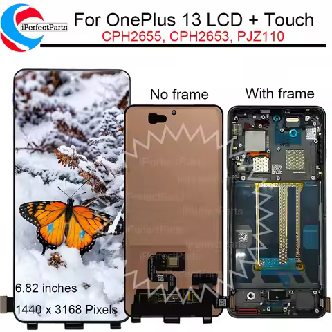 6.82" AMOLED For OnePlus 13 LCD CPH2655, CPH2653, PJZ110 Touch Panel Screen Digitizer For One Plus 1
