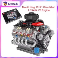 King Mould 10171 Lsx454 V8 Engine Motorized Simulation Model Electrically Drive Building Bloc