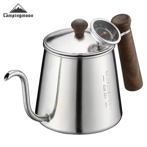 CAMPINGMOON Coffee hand pot 304 stainless steel goose neck fine mouthed pot outdoor kettle coffee po