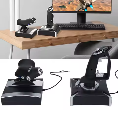 Flight Joystick Control Flight Simulation Joystick with Vibration Function Flight Simulator Control 