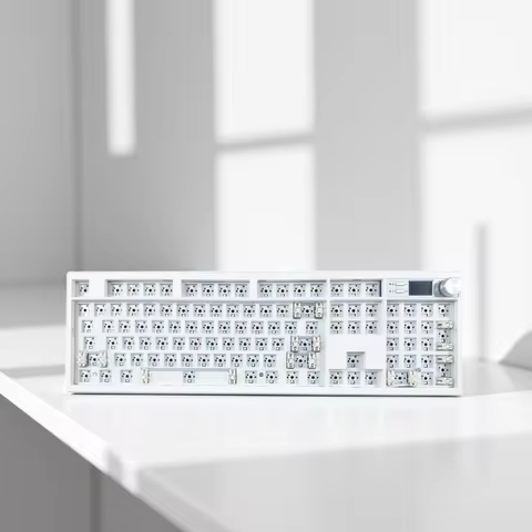 GMK104 Mechanical Keyboard Kit Three Mode Gaming Keyboard Hot Swap Backlit Gasket Structure This VIA
