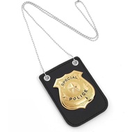 Police Costume Accessories for Adults - Police Badge Necklace, Detective Cop Spy Agent Role Play Cos