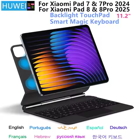 Magic Keyboard Folio For Xiaomi Pad 7 2024 Mi Pad 7 Pro 11.2" Tablet Smart Case for Xiaomi Pad 8 Spa