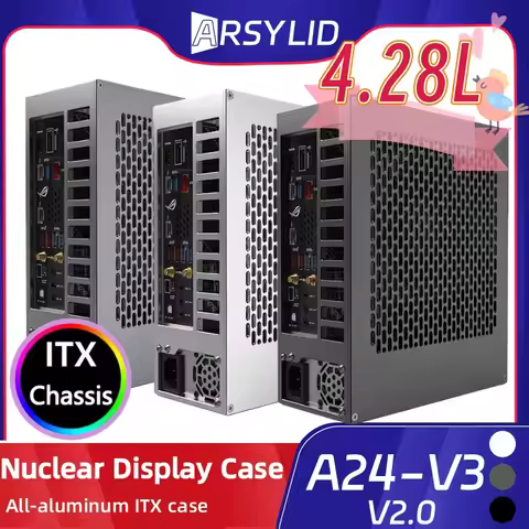 LZmod 4L mini A24-V3 2.0 Core Display 1U Power Supply ITX Chassis All Aluminum Alloy A4 Computer Cas