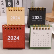 2024 Coil Calendar Book / Simple Mini Desk Calendar / Daily Scheduler Table Planner / Cartoon Standing Flip Desktop Calendar / Desk Decor Accessories Knickknacks