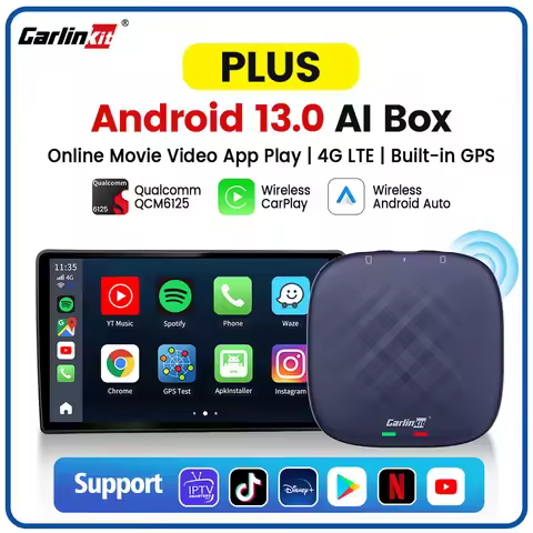 Carlinkit CarPlay Ai TV Box Plus Android13 8+128GB QCM 8-Core 665 6125 Wireless CarPlay Android Auto