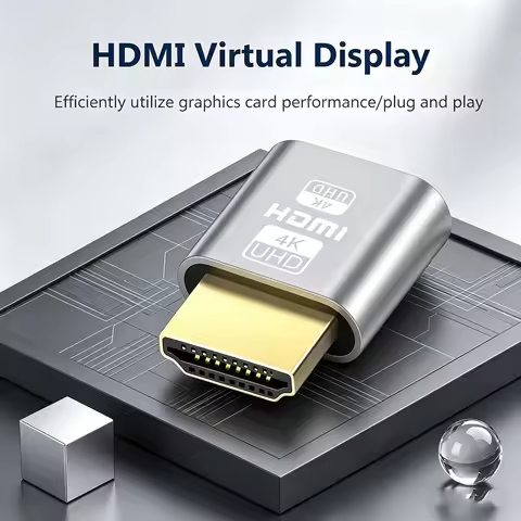 4K HDMI Dummy Plug Virtual Display Emulator for Headless PC Remote Gaming Mining Lock Screen