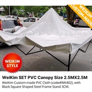 WeiKim Exclusive SET Canopy PVC 2.5Mx2.5M Silver UV Protection 8x8 WK Khemah lipat Durable Custom-ma