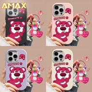 Cute Strawberry Bear Pendant Decorate Phone Casing For Realme C1 C2 C3 C11 C12 C15 C20 C20A C21 C21Y