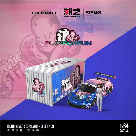 ModernArt 1:64 LUCK RACE 911 GT3 Alloy Diecast Model Cars for Hobby & Collectibles&Display &Gift