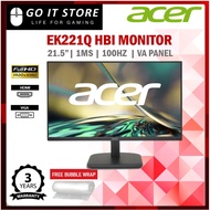 ACER Monitor EK221Q H 21.5" FLAT FULL HD 100Hz 1ms VA LED MONITOR EK221