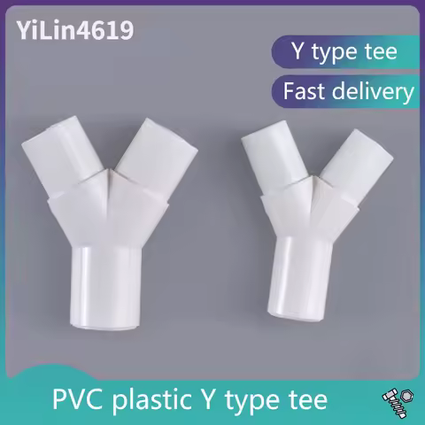 PVC Plastic Y Type Tee Y Tee Fork Water Pipe Tee Drip Box Tee Joint 16mm / 20mm 2Pcs