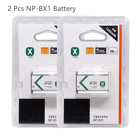 2PCS NP-BX1 NPBX1 1240mAh Battery for SONY HDR-GW66 HDR-AS10 AS15 AS20 AS30 AS50 AS100V AS200V AS300