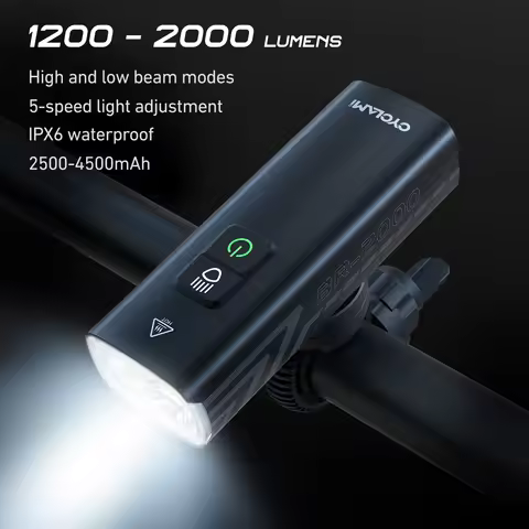 CYCLAMI Bike Headlight Bicycle Front Light Flashlight Handlebar Type-C MTB Road Highlight BR1200 BR2