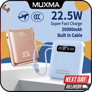 MUXMA CCC 3C Powerbank 20000mAh Mini Power Bank Fast Charging Built-in Cable Type-C Flight Approved