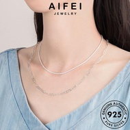 AIFEI JEWELRY Pendant For Leher Women Sterling Necklace Accessories 純銀項鏈 Simple Korean Rantai Perempuan Perak Silver Original Ring Chain 925 N133