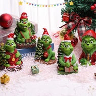 NAILSDECOR Grinch Statue, Merry Christmas Crafts Grinch Figure, Scene Model Resin Grinch Ornament