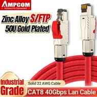 AMPCOM Customized 0.5 meters CAT8 Ethernet Patch Cable,  S/FTP 22AWG Screened Solid Cable | 2000Mhz 