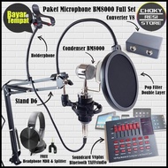 Bisa SPK COD Paket Microphone BM8000 Full Set Soundcard V8plus