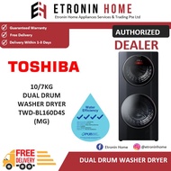 TOSHIBA 10/7KG DUAL DRUM WASHER DRYER TWD-BL160D4S(MG)