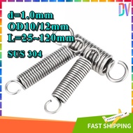 304 Stainless Steel, Tension Spring, Tension Spring with Hook (d=1.0mm,OD10/12mm,L=25~120mm)All Prod