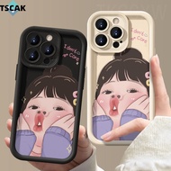 Funny Girl Couples Black White Phone Case Compatible For OPPO A3S A5 AX5 A5S AX5S A7 AX7 A12e A12S A12  Cartoon Shockproof Angel Eyes Soft Case