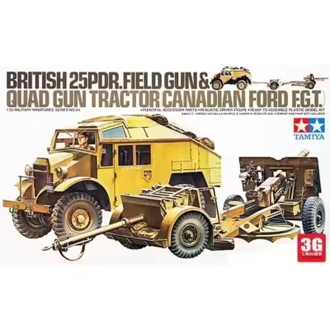 1/35 Scale Tamiya 35044 Plastic Car Model Assembly Car Model Bristish 25PDR Field Quad Gun Tractor C