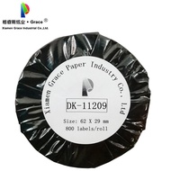 Domestic DK Label Ribbon DK-11209 Black on White (Paper) 29mm x 62mm 800 Sheets
