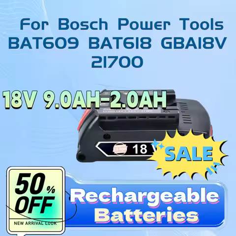 High-Capacity Rechargeable Lithium Battery 18V 9.0AH-2.0AH for Bosch Power Tools BAT609 BAT618 GBA18