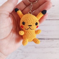 Crochet keychain Pikachu, crochet car accessories, cute bag charm,mini toys