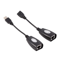 X-Tips USB2.0 TO RJ45 สายเพิ่มความยาวอุปกรณ์ USB ผ่านสาย LAN RJ45 (สีดำ)