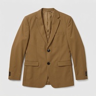 Slim Fit Blazer Mustard Brown Formal Wedding Dinner Coat for Men Clean Modern Style