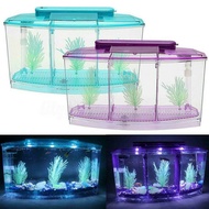 Betta Fish Tank Mini Aquarium Betta Fish Aquarium With Decoration LED Lamp