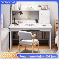 Meja Komputer Dengan Rak Buku/Meja Belajar Kayu Dengan Laci/Meja Ruang Kerja Rumah/Meja Tulis Kamar/