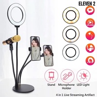 ELEVEN 2 kamera telefon Flash Light Photo Studio Selfie LED Ring Light dengan pemegang telefon bimbi