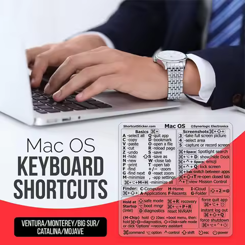 80*80MM Shortcuts Sticker for Apple Mac OS System 2025 New Shortcut Key Sticker For 13-16" MacBook P