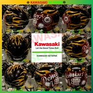 KAWASAKI [READY STOKE] ZUES HELMET GJ-217 METALIC BLACK/BNS GOLD
