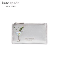 KATE SPADE NEW YORK SHAKEN NOT STIRRED EMBELLISHED METALLIC SMALL SLIM BIFOLD WALLET KD176 กระเป๋าสตางค์